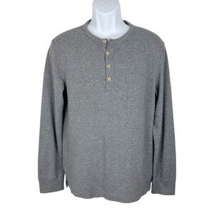 Goodfellow & Co Sweater Men Medium Grey Henley Pullover Knit Standard Fit Casual
